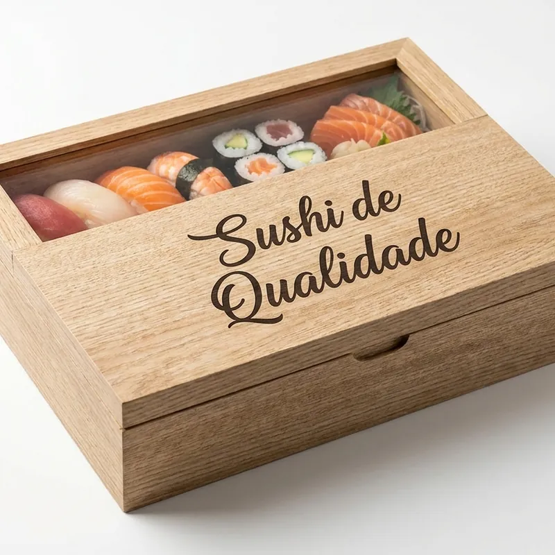Exemplo: Caixa com visor para sushi