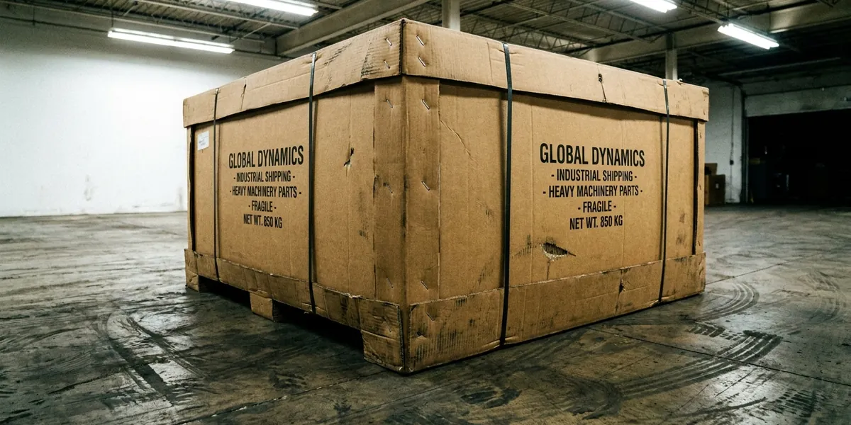 Exemplo: Caixa de papelão para transporte industrial