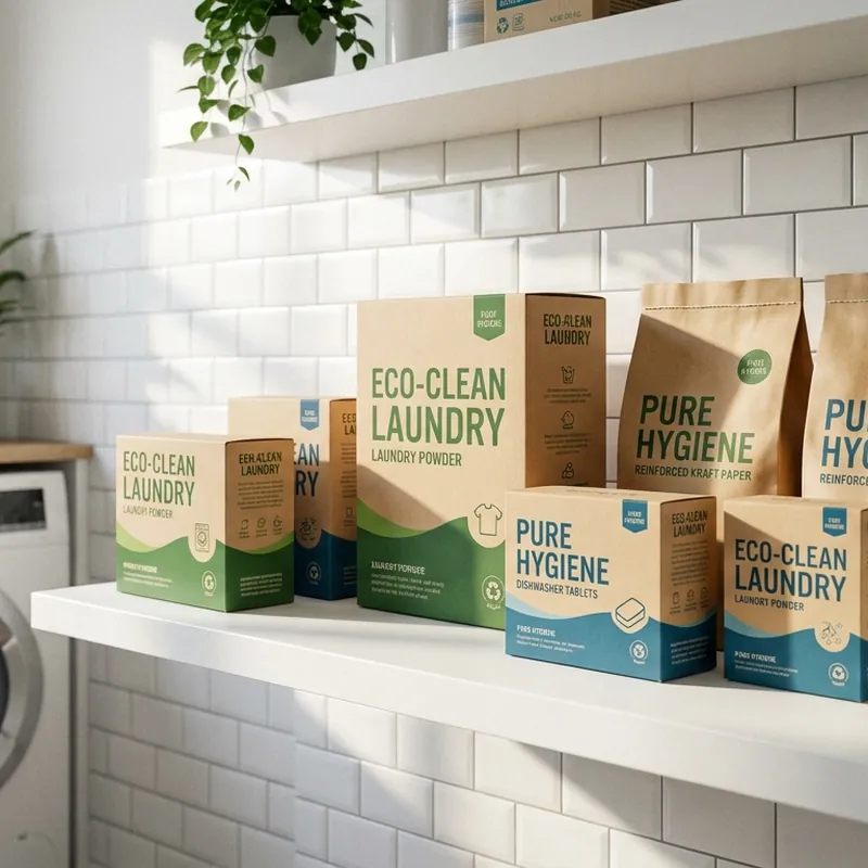 Exemplo de embalagens para o segmento Higiene e Limpeza